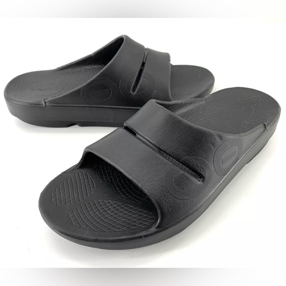 OOFOS Black Slides Sandals size men’s 10